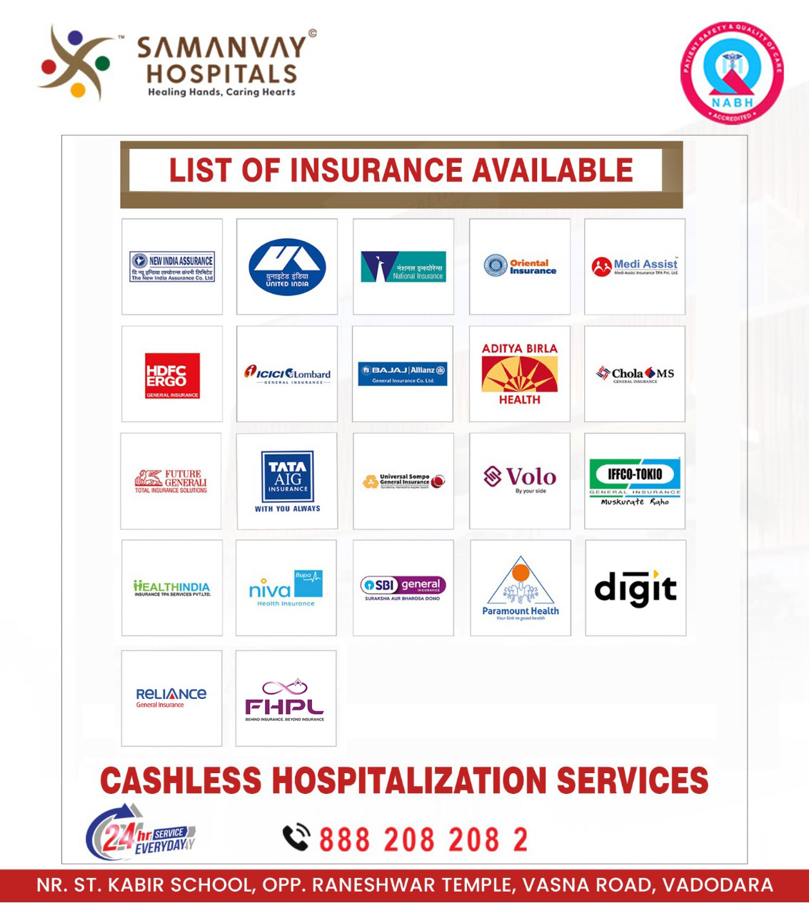 Cashless Treatment in Vadodara – Hassle-Free Healthcare at Samanvay Hospital