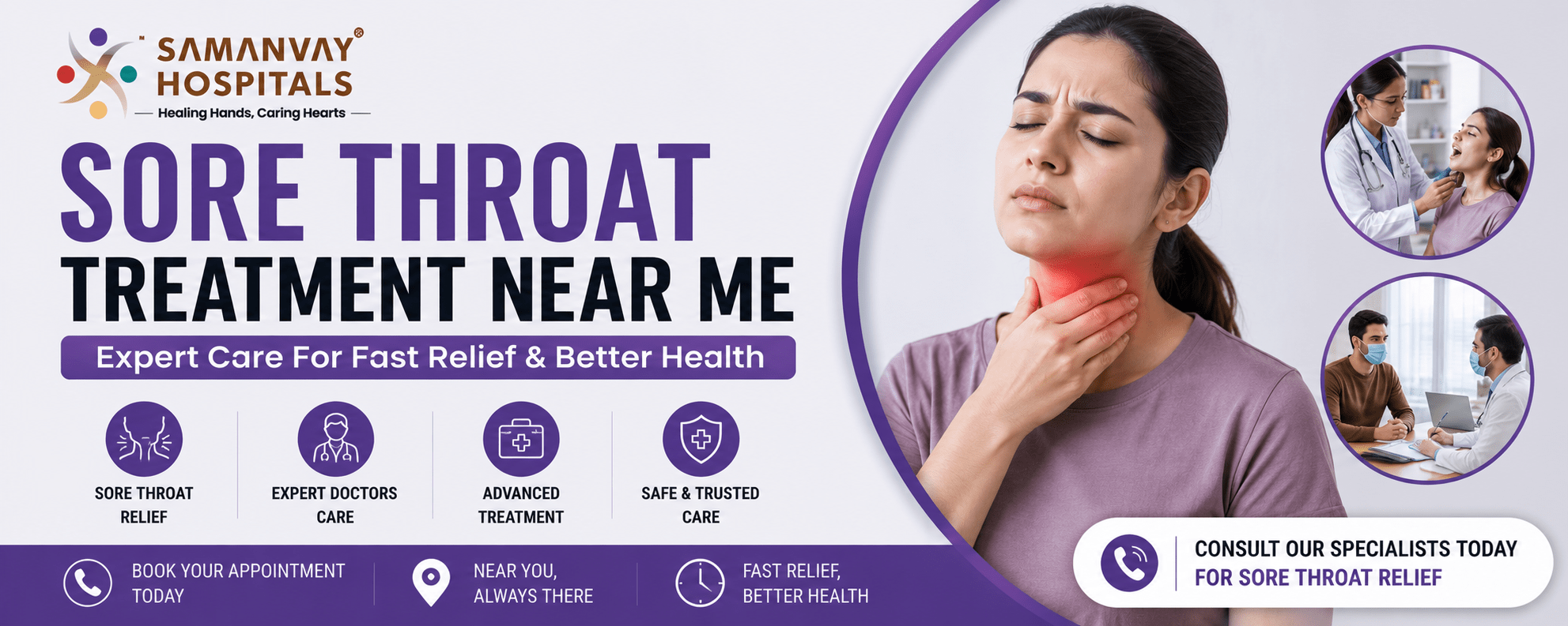 Sore Throat Treatment Near Me – Causes, Symptoms & Advanced ENT Care Support