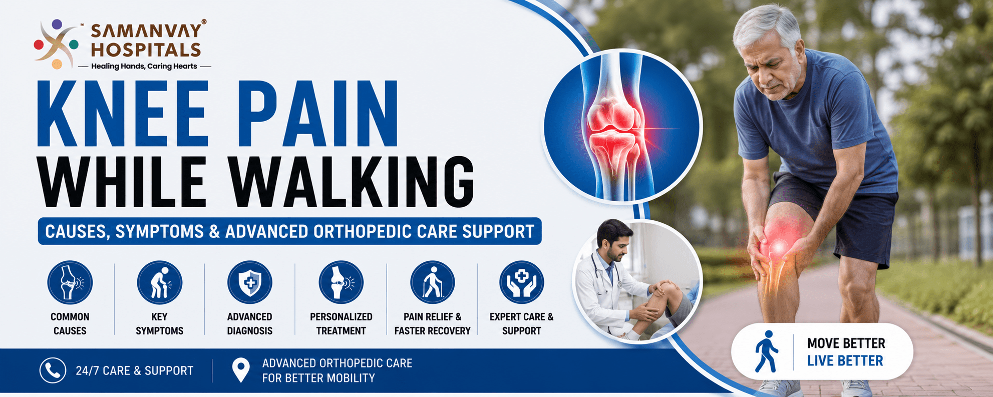 Knee Pain While Walking – Causes, Symptoms & Advanced Orthopedic Care Support